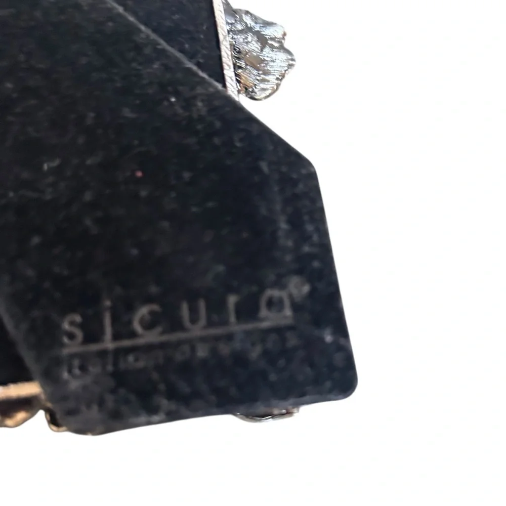 Sicura Silver Tone Metal Photo Frame Floral Butterfly Enamel Rhinestones 4” x 6”